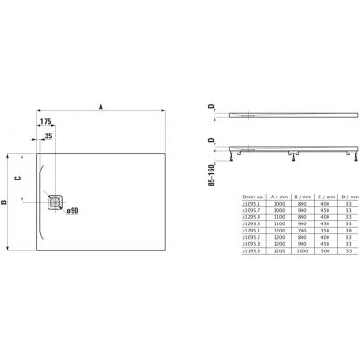 Laufen Pro brodzik prostokątny 110x90 cm beżowy H2129551860001
