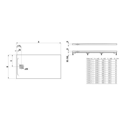 Laufen Pro brodzik prostokątny 160x90 cm czarny H2139590800001