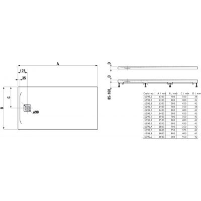 Laufen Pro brodzik prostokątny 160x90 cm beżowy H2139591860001