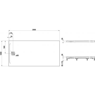 Laufen Pro brodzik prostokątny 200x100 cm szary H2169590770001