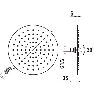 Laufen deszczownica 30x30 cm okrągła H3679810832321