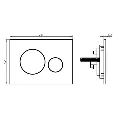 Laufen Ineo przycisk spłukujący do WC chrom mat H9001140070001