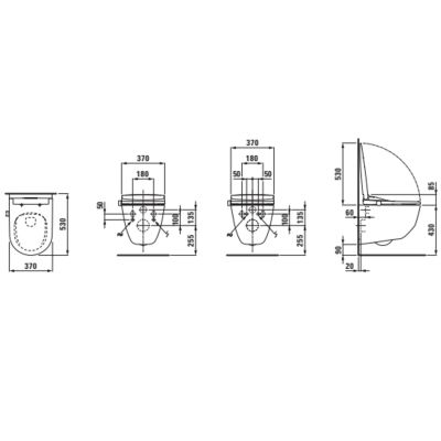 Laufen Cleanet Pro toaleta myjąca z pokrętłem sterującym wisząca bez kołnierza biała H600890000S002
