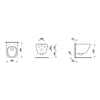 Zestaw Laufen Lua miska WC z deską wolnoopadającą i stelaż podtynkowy Lis z przyciskiem spłukującym chrom (H8200830000001, H8910830000001, H8946600000001, H8956610040001)