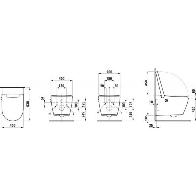 Laufen Cleanet Auria toaleta myjąca wisząca bez kołnierza ze spłukiwaniem wirowym biała H8208414000001