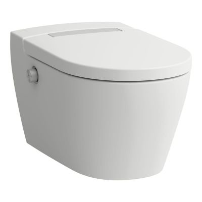 Laufen Cleanet Auria toaleta myjąca wisząca bez kołnierza ze spłukiwaniem wirowym biała H8208427570001