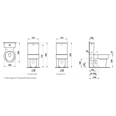 Laufen Val miska WC kompakt Rimless stojąca biała H8242810000001