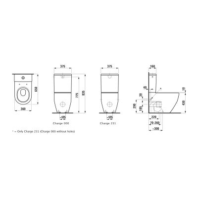 Laufen Pro A miska kompaktowa WC stojąca biała H8259520000001