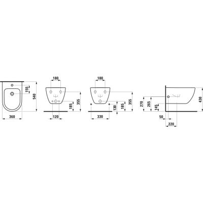 Laufen Pro X bidet wiszący czarny H8308607163021