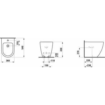 Laufen Pro X bidet stojący biały H8328617573021