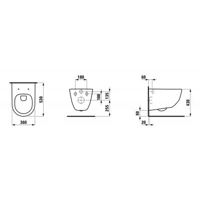 Zestaw Laufen Pro A miska WC z deską  wolnoopadającą i stelaż podtynkowy Lis  z przyciskiem spłukującym białym (H8669560000001, H8946600000001, H8956610000001)