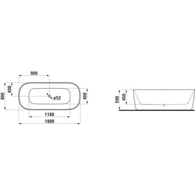 Laufen Meda wanna wolnostojąca 180x80 cm owalna biała H2201120000001