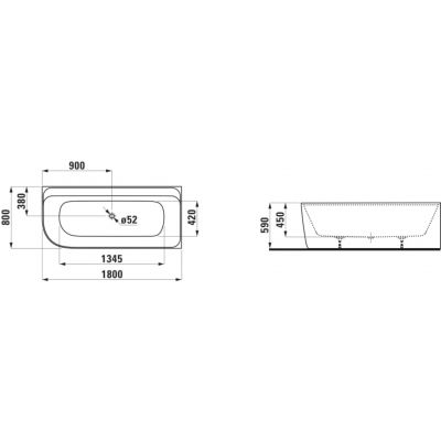 Laufen Meda wanna prostokątna 180x80 cm biała H2201150000001