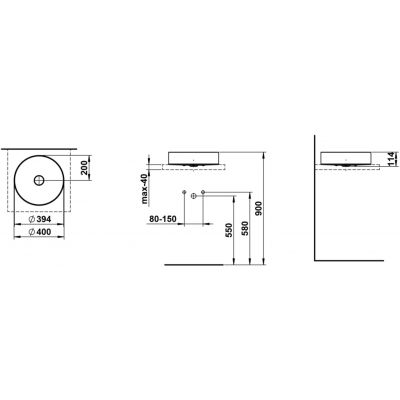 Laufen Tricolor umywalka 40x40 cm okrągła nablatowa oliwkowy H512TC4T981121