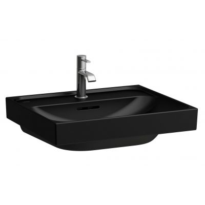 Laufen Meda umywalka 55x46 cm prostokątna ścienna-meblowa czarny mat H8101127161091