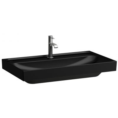 Laufen Meda umywalka 80x46 cm prostokątna ścienna-meblowa czarny mat H8101177161091