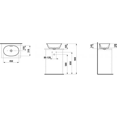 Laufen The New Classic umywalka 45x31 cm owalna nablatowa biała H8128514001091