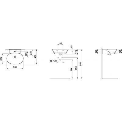 Laufen The New Classic umywalka 50x45 cm półokrągła ścienna biała H8158527571041
