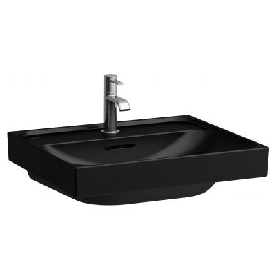 Laufen Meda umywalka 55x46 cm prostokątna ścienna czarny mat H8161127161091