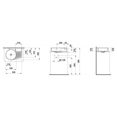 Laufen Val umywalka 53x40 cm ścienna biała H8162880001061
