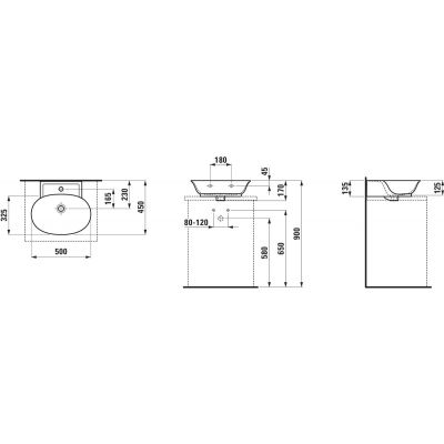 Laufen The New Classic umywalka 50x45 cm półokrągła ścienna-meblowa biała H8168524001091