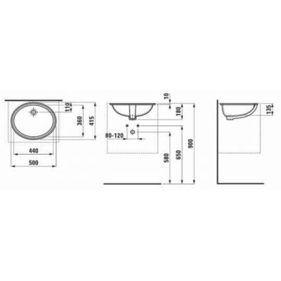 Laufen Savoy umywalka 50x41 cm owalna podblatowa czarny mat H8189437161091
