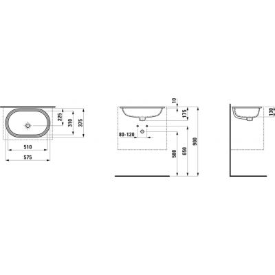 Laufen Savoy umywalka 51x31 cm owalna podblatowa biały mat H8189467571091