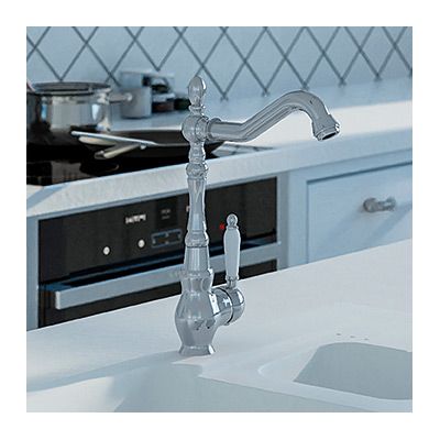 Laveo Evora bateria kuchenna stojąca w stylu retro chrom BAE065D