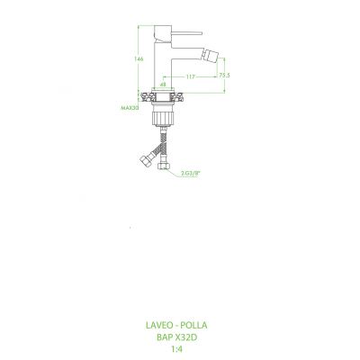 Laveo Pola bateria bidetowa stojąca różowe złoto BAP832D