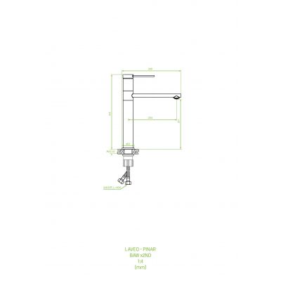 Laveo Pinar bateria umywalkowa stojąca czarna BAW72ND