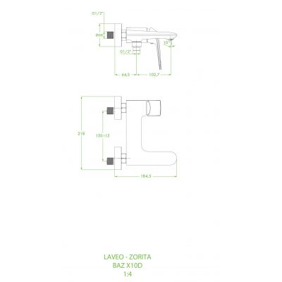 Laveo Zorita bateria wannowo-prysznicowa ścienna czarny/chrom BAZ710D