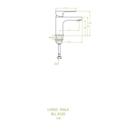 Laveo Raila bateria umywalkowa stojąca chrom BLL022D