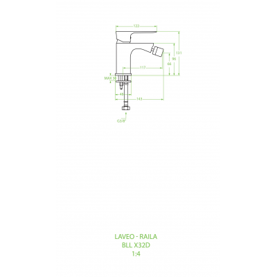 Laveo Raila bateria bidetowa stojąca biały/chrom BLL632D