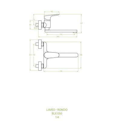 Laveo Rondo bateria umywalkowa ścienna chrom BLX050D