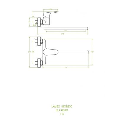 Laveo Rondo bateria kuchenna ścienna chrom BLX080D