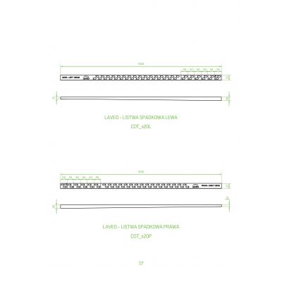 Laveo listwa spadkowa 120 cm do odpływu liniowego prawa inox COT220P