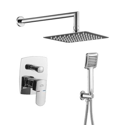 Laveo Calla zestaw prysznicowy podtynkowy z deszczownicą chrom BAC001P