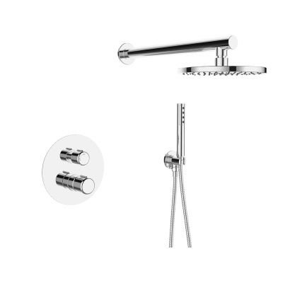 Laveo Pretto zestaw prysznicowy podtynkowy z deszczownicą chrom BAO001P