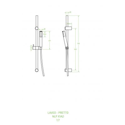 Laveo Pretto zestaw prysznicowy ścienny grafit NLP11A2