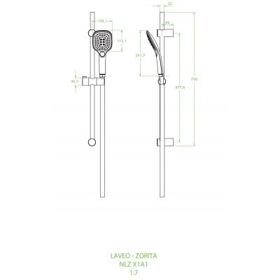 Laveo Zorita zestaw prysznicowy ścienny czarny/chrom NLZ71A1