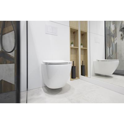 Laveo Desna zestaw miska WC wisząca z deską wolnoopadającą biały VMD600S