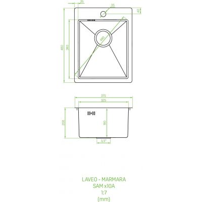 Laveo Marmara zlewozmywak stalowy 48x37.5 cm wpuszczany inox SAM010A