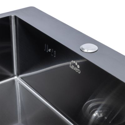 Laveo Marmara zlewozmywak stalowy 59x51 cm grafit SAM510T