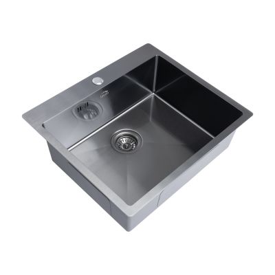 Laveo Marmara zlewozmywak stalowy 59x51 cm grafit SAM510T