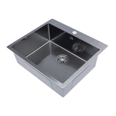 Laveo Marmara zlewozmywak stalowy 59x51 cm grafit SAM510T