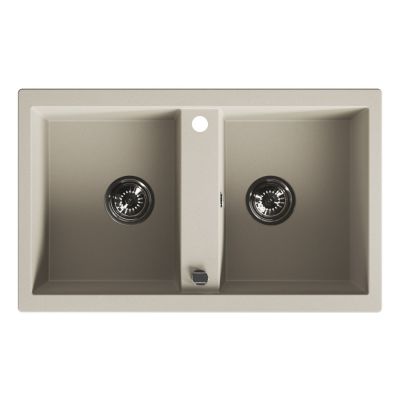 Laveo Barbados zlewozmywak granitowy 78x48 cm beżowy SBB420T