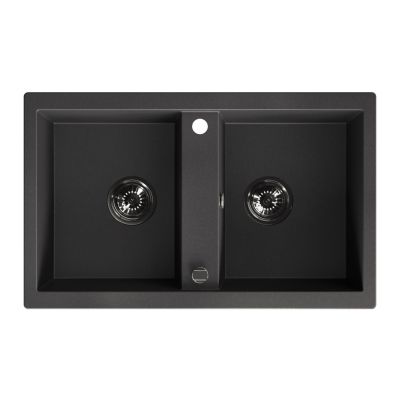 Laveo Barbados zlewozmywak granitowy 78x48 cm czarny SBB720T