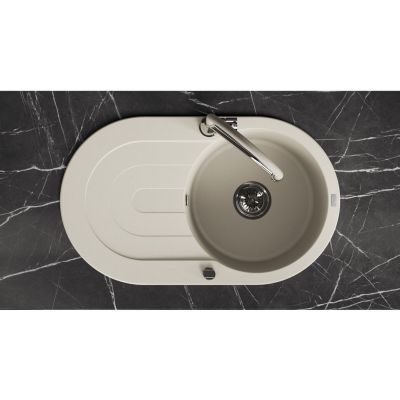 Laveo Dafne zlewozmywak granitowy 78x47 cm beżowy SBD481T
