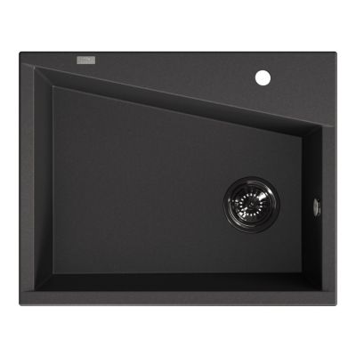 Laveo Grenada zlewozmywak granitowy 60x48 cm czarny SBG710T