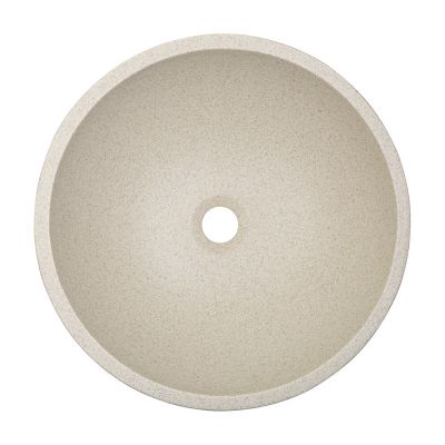 Laveo Amber umywalka 41 cm nablatowa okrągła granitowa beż VGR1421T